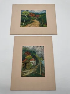(2) Original Paintings OIL ON BOARD - Signed Right Corner In Red By Artist - Picture 1 of 13