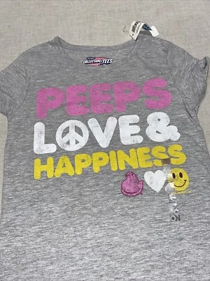 NewKid's T-shirt Tee Just Born Peeps Love Happiness Old Navy Grey  Xs - Image 1 of 4