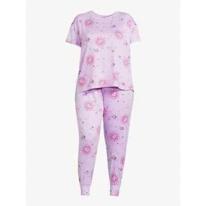 Joyspun Women’s Short Sleeve T-Shirt and Joggers Pajama Set 2 Pc Small (4-6) - Picture 1 of 4