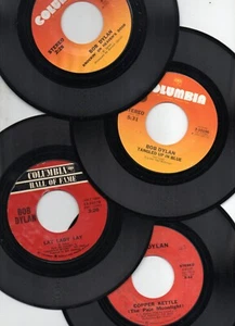 Bob Dylan Lot Lay Lady George Jackson Wigwam Tangled Up Knockin' 5 Vintage 45s - Picture 1 of 4