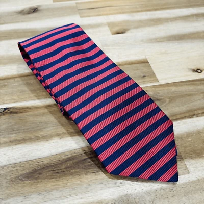 Corbata Brooks Brothers Para Hombre Camisa Azul Corbata Pura Seda EE. UU. Rosa Rayas De Colección Años 90 Foto 1 de 3