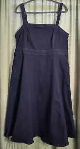 Abito maglione smanicato denim midi torrido blu scuro taglie forti 14 con tasche - Foto 1 di 13