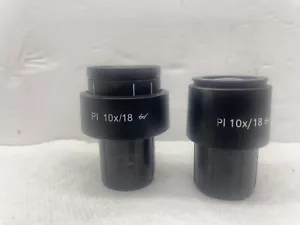 P air of 2, Carl Zeiss PI 10x/18 Microscope Eyepieces 44 41 32 / 44 41 31 USA - Picture 1 of 2