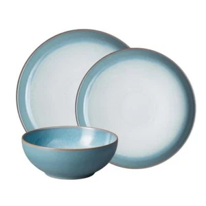 Denby Dinnerware Set 12-Piece Freezer Safe Stoneware Azure Haze (Set for 4) - Picture 1 of 6