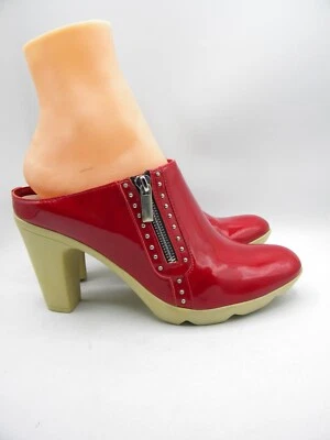 AQUATALIA Rojo Charol Sin Cordones Tacón Bloque Cremallera Detalle Talla 9 ¡RARO!!! Foto 1 de 4