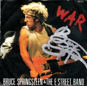 BRUCE SPRINGSTEEN & THE E STREET BAND 'WAR' VINYL SINGLE 1986 - AUTOGRAPHED - Picture 1 of 4