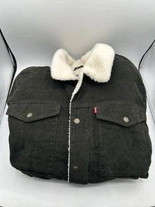 Levi's Men's Corduroy Sherpa Lined Trucker Jacket - Black - XXL - Picture 1 of 4