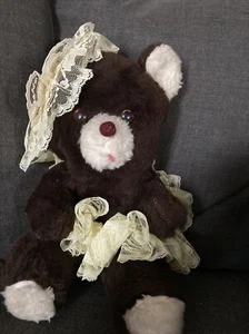 Eden Aufzieh-Teddybär musikalisches Plüschtier gelb Tutu braun 15 Fuß Urlaubsbär - Bild 1 von 6