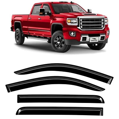 Sun Rain Visors Wind Rain Guards for 2015-2019 GMC Sierra Crew Cab - Изображение 1 из 4