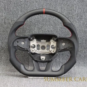 Carbon fiber Steering Wheel Fits Dodge Charger Hellcat Jeep SRT8 Non-Heated 15+ - Picture 1 of 4