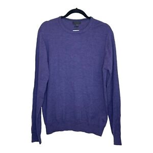 Saks Fifth Avenue Wool Crewneck Pullover Sweater Size L Purple Italy NEW