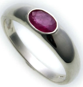 Best Price Ladies Ring Real White Gold 333 Ruby 8kt Gold Made in Germany Quality - Picture 1 of 96