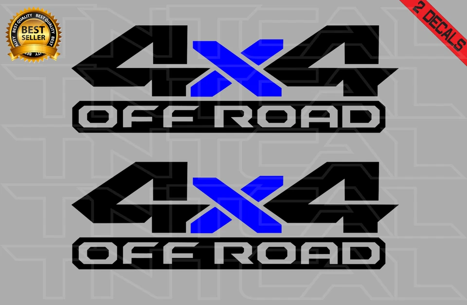 4x4 OFF ROAD Decal Set Fits: Dodge Ram 1500 2500Truck Vinyl Stickers Black/Blue - Image 1 of 1