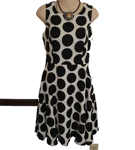 Vestido a lunares TALBOTS para mujer talla 6P 6Pequeño negro blanco roto cóctel solero - Imagen 1 de 7