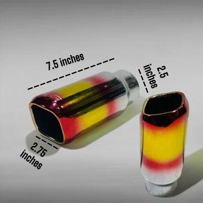 Silenciador de garganta cola trasera punta tubo de escape coche acero inoxidable 2,5 entradas 2,75 salidas Foto 1 de 4