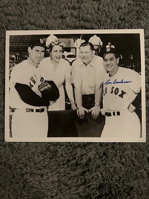 Lou Boudreau Signed Photo 8x10 with Ted Williams Boston Red Sox - Image 1 of 2
