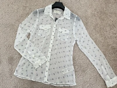 NUEVO CON ETIQUETAS Camisa Abercrombie & Fitch Para Mujer Damas Abotonada Floral Chifón Talla S Foto 1 de 4