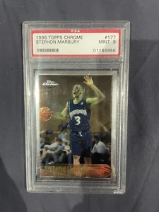 1996-97 Topps Chrome Stephon Marbury Rookie Card RC PSA MINT 9 - Picture 1 of 2