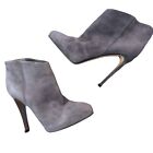 Gianvito Rossi Grey Suede Stiletto Ankle Boots Women’s Size 37.5