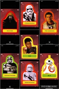 Topps Star Wars Digital Card Trader 7 Card Red Sticker Art 4 Insert Set - Picture 1 of 1