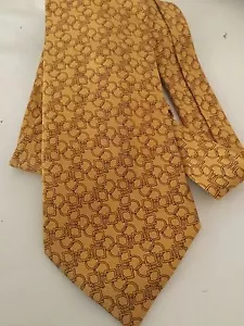 100% Auth HERMES TIE Silk Mens FA 7809 made in France - Picture 1 of 4
