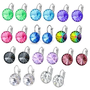 Ohrringe mit Rivoli Swarovski kristall Damen Ohrringe Ohrschmuck 14mm Crystal - Bild 1 von 78