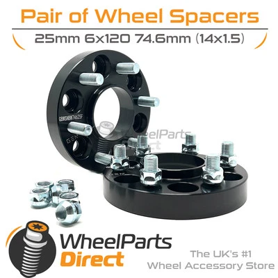 Bolt-On Wheel Spacers (2) 6x120 74.6 25mm for Ford Tourneo Custom [Mk2] 23-24 - Image 1 of 4