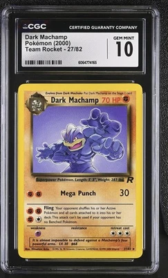 CGC 10 GEM MINT Dark Machamp 2000 Team Rocket 27/82 Pokemon Card - Image 1 of 2