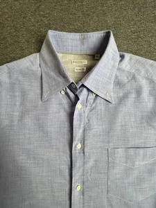 Brunello Cucinelli Long Sleeve Shirt Mens XL Blue Slim Fit Faded Wash Italy Made - Picture 1 of 12