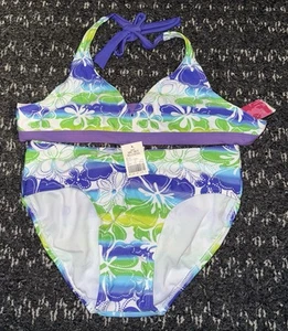 Girl’s Xhilaration Flower Patterned Bikini Swimsuit XL 14/16 2 Piece NWT - Picture 1 of 3