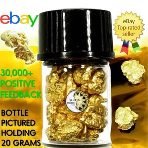 1.000+ GRAMM ALASKAN NATURAL PURE GOLD NUGGETS #6 MESH MIT FLASCHE (#B60) - Bild 1 von 7