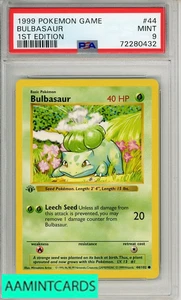 Juego Pokémon Bulbasaur #44 1999 primera edición PSA 9 como nuevo - Imagen 1 de 3