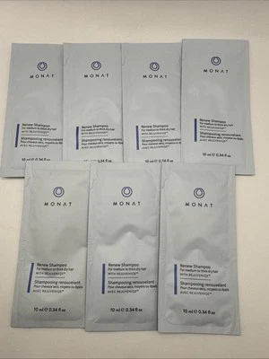 Lote 7 Champú Monday Renew 10ml Para Cabello Seco Medio a Grueso Con Rejuveniqe Foto 1 de 3