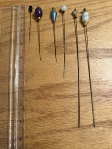 Lot of 6 Vintage Hat Pins - Up to 8 inches long - Bild 1 von 5