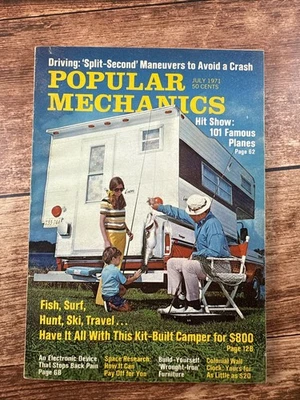 Vintage Popular Mechanics Magazine July 1971 ~ Fish Surf Hunt Ski Travel ~ Plane - Image 1 of 4