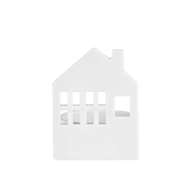 Lichthaus Teelichthalter Porzellan Lichthäuschen Wohnhaus 6,5 x 6 x 9,5 cm - Bild 1 von 4