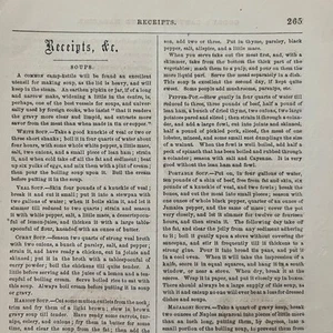 1861 Ricette (Ricevute) Originali Zuppe, Panini Godey's Lady's Book D4-5 - Foto 1 di 2