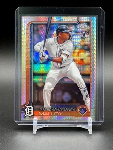 2025 Topps Chrome Prism Refractor Justin-Henry Malloy (RC) Tigers Rookie - Picture 1 of 6