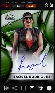 Raquel Rodriguez - Green Signature Iconic - Topps Slam WWE Chrome Black 25 - Picture 1 of 1
