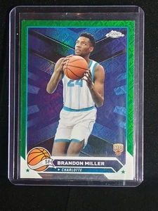 2023-24 Topps Chrome Brandon Miller Rookie Card Green Logo Refractor #127 - Picture 1 of 2