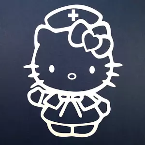 Pegatina de coche Hello Kitty enfermera (5"" x 6"") para ventana/parte superior regadera/iPad Stick St-13 - Imagen 1 de 2
