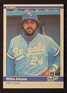 Willie Aikens 1984 MLB Kansas City Royals First Baseman Baseball Card Fleer #341 - Picture 1 of 2