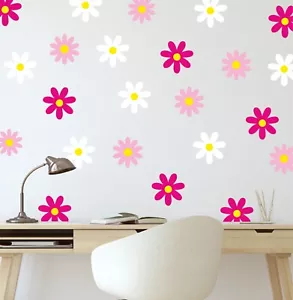 Juego de 30 pegatinas de pared de dormitorio para niños con patrón de primavera con flores - Imagen 1 de 9