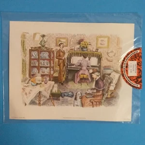 Vintage 1971 berühmte Drucke von American Handicrafts Victorian Parlor - Bild 1 von 2