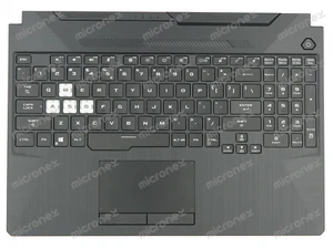 FOR Asus TUF506IU Palmrest Keyboard LED RGB US-International black - Afbeelding 1 van 4