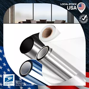 Privacy Window Film Static Cling PVC One Way Mirror Tint Protect UV Reflective - Picture 1 of 26