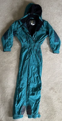 Terno de esqui feminino vintage verde Descente peça única tamanho 8 - Imagem 1 de 4
