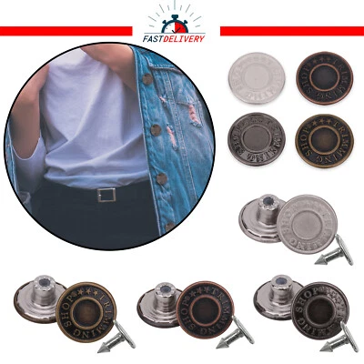14-25Mm Jeans Knöpfe Denim Ersatz Mit Nadeln Für DIY Jacke Mäntel Hosen - Bild 1 von 4