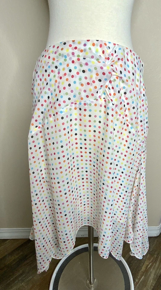 Pierre Cardin Women’s Rainbow Polka Dot Flailed Flirty Skirt 10 Petite 10P Euc - Image 1 of 4