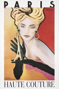 Original Vintage Poster Razzia Paris Haute Couture Fashion 1992 HANDSIGNED - Picture 1 of 1